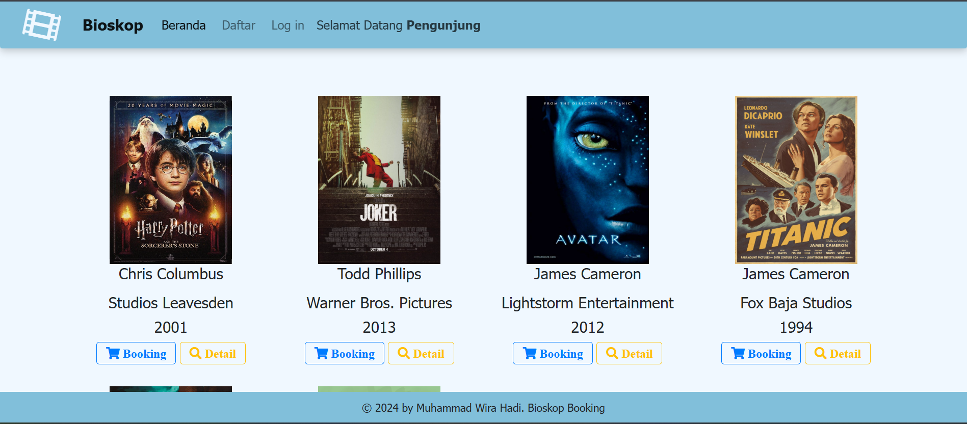 Bioskop Booking Codeigniter 4